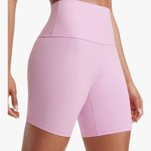 CRZ YOGA Women's High-Waisted Pink Bike Shorts - Picture 1 of 12